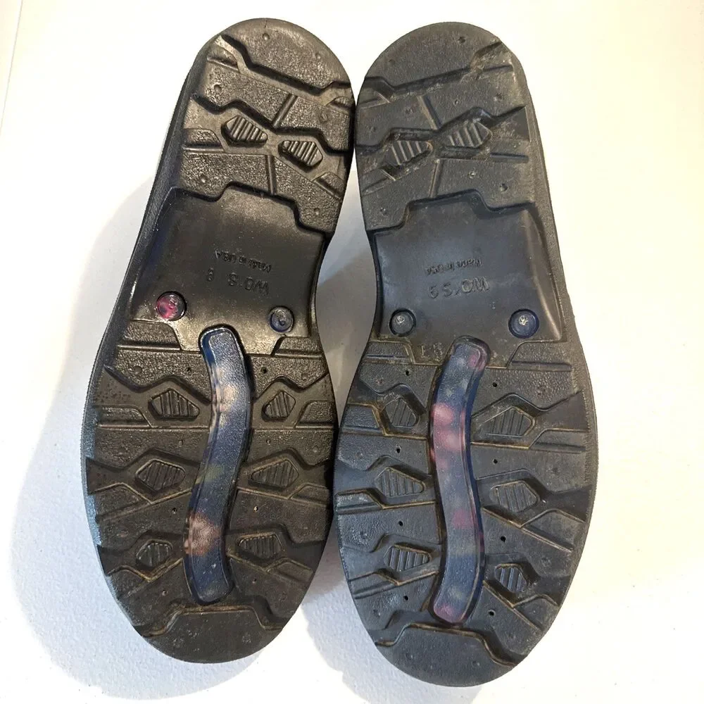 Sloggers Womens Garden Clogs 9 Blue Floral Waterproof Slip‑On Shoes USA Made EUC